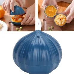 Hushållsmanuell Vitlökspress Vitlöksmosare Malverktyg Köksredskap Mörkblå