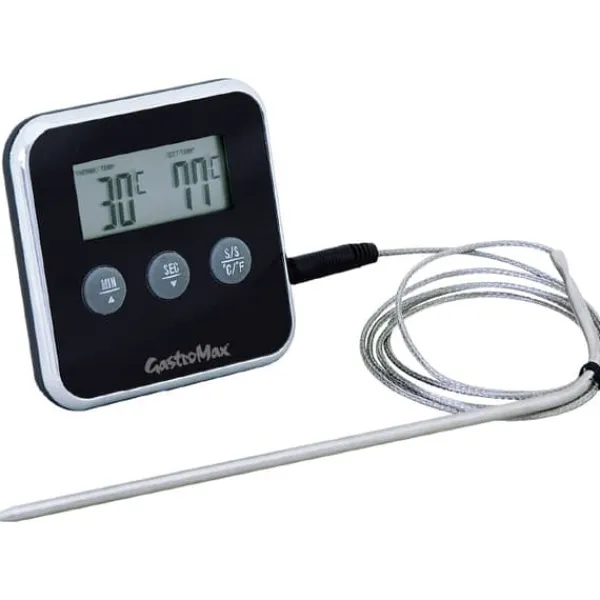 Gastromax Hushållsterm/ugnstermometer m timer, digital