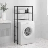 vidaXL Hylla för tvättmaskin med 2 hyllplan svart 69x28x143 cm järn