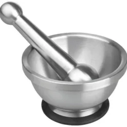 Ibili Mortel - Rostfritt stål - Med mortelstöt - Ø 13,5 x H 7,5 cm