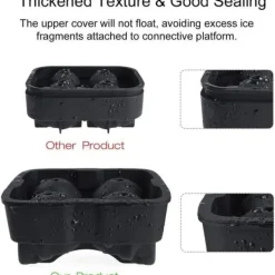 Isformar-Ice Cube Mould - AN - 3D Skull - Silikon - Svart - Lock ingår