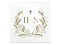 IHS servetter, 33x33 cm, guld (1 förpackning / 12 st.)