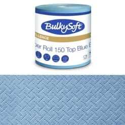Pappershanddukar-Industriell rengöringsduk, blå, superabsorberande, 150 m, 3 lager, Bulkysoft Excellence, för industrin, 1 rulle