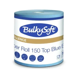 Pappershanddukar-Industriell rengöringsduk, blå, superabsorberande, 150 m, 3 lager, Bulkysoft Excellence, för industrin, 1 rulle