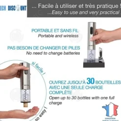 INN® elektrisk korkskruv sommelier designbox lätt att öppna professionell laddningsbas idealisk present trådlös