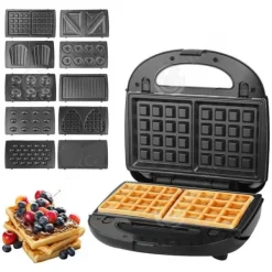 INN Gaufrier 10 i 1 750W 10 typer grillpanna non-stick lätt att rengöra idealisk present flera alternativ för frukost