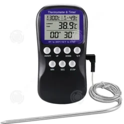 Matlagningstermometrar-INN Kökstermometer 7,2x2x14,5cm Lätt att använda med intelligent digital display och nedräkningsalarm Svart