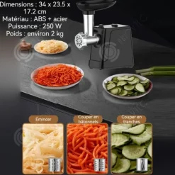 Matkvarnar-INN köttkvarn 34x23,5x17,2 cm fördelar köttet jämnt skydd mot överhettning och fler användningar svart