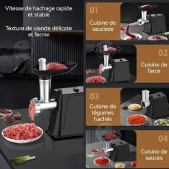 Matkvarnar-INN köttkvarn 34x23,5x17,2 cm fördelar köttet jämnt skydd mot överhettning och fler användningar svart