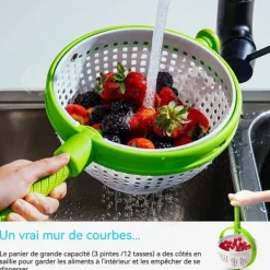 Salladsslungor-INN Multifunktions avloppskorg Frukttvättskål Multifunktionsmatsil Grönsaksrengöringscentrifug