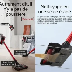 INN Sladdlös stavdammsugare 1L LED 12KPa 100W multifunktionell sladdlös dammsugare för borttagning av damm och kvalster