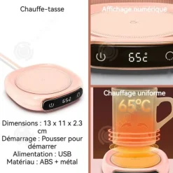 Dryckvärmare-INN Tassevärmare 13x11x2,3 cm Tre hastighetsinställningar Snabb uppvärmning Oavsett koppform Digital display