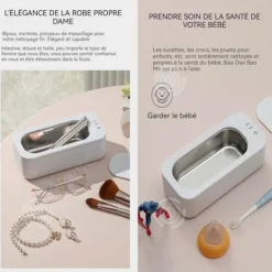 Ultraljudstvätt-INN Ultrasonic Cleaner 47000hz 350ml 360 graders rengöring ultraljudsrengörare glasögonrengörare ultraljudsglasögonrengöring