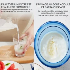 Yogurtmaskiner-INN Yoghurtsil med lock Bärbar återanvändbar grekisk yoghurtsil Vassleavskiljare för grekisk yoghurtjuicete