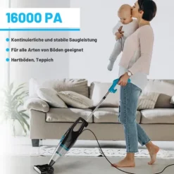 Golvdammsugare-INSE R3S blå sladddammsugare – 2-i-1 handdammsugare & golvdammsugare med HEPA-filter