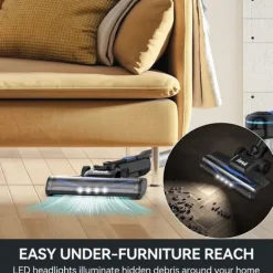 Handdammsugare-INSE sladdlös kvastdammsugare för djurhår, mattor, bil.blå,6 i 1,65 DB, 55 min autonomi,50KPa,250W