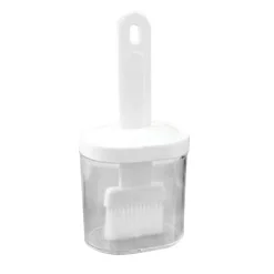 Integrerad silikonoljeflaskaborste Olivoljadispenserflaska med silikonborste för matlagning Bakning Grillning Betning Vit