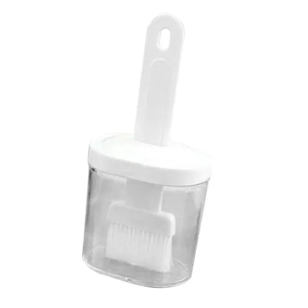 Integrerad silikonoljeflaskaborste Olivoljadispenserflaska med silikonborste för matlagning Bakning Grillning Betning Vit