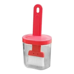 Bakpenslar-Integrerad silikonoljeflaskaborste Olivoljadispenserflaska med silikonborste för matlagning Bakning Grill Pickling Pink