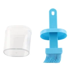 Integrerad silikonoljeflaskaborste Olivoljadispenserflaska med silikonborste för matlagning Bakning Grillning Betning Blå