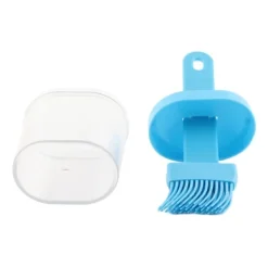 Integrerad silikonoljeflaskaborste Olivoljadispenserflaska med silikonborste för matlagning Bakning Grillning Betning Blå