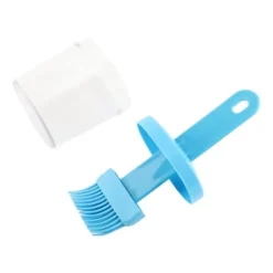 Integrerad silikonoljeflaskaborste Olivoljadispenserflaska med silikonborste för matlagning Bakning Grillning Betning Blå