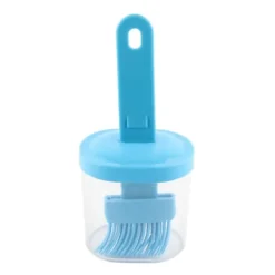 Integrerad silikonoljeflaskaborste Olivoljadispenserflaska med silikonborste för matlagning Bakning Grillning Betning Blå