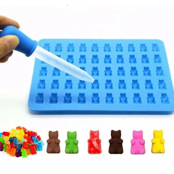 Is/Choklad/Geléform med 50st Gummibjörnar inkl pipett