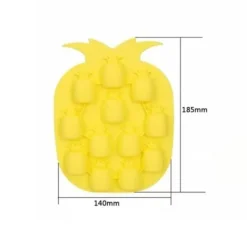 Isformar-Ishink - Ananas - Silikon - 14 x 18,5 cm - Utan BPA - Gul