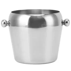 Ishink & Kylare-Ishink i rostfritt stål Champagne Ishink Vinkylningshink Dryckesbalja med smidigt handtag för hemmabarer Fester Silver Naken Stor 2L