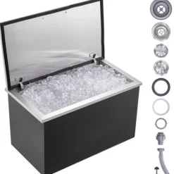 Ishink & Kylare-Ishink 24x20x15, Drop in Ice Chest, i rostfritt stål med lock