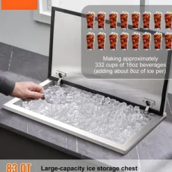 Ishink & Kylare-Ishink 24x20x15, Drop in Ice Chest, i rostfritt stål med lock