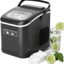 Ismaskiner-Iskubemaskin, 12 kg daglig produktion, tyst drift,Svart