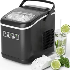 Ismaskiner-Iskubemaskin, 12 kg daglig produktion, tyst drift,Svart