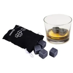 Whiskystenar-Iskuber för whisky, kyla ner drycker, vinstenar, whiskystenar i granit, Champagne, 9 delar, grå.