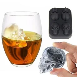 Iskubsform - Panlom® - 3D Skull - Livsmedelsgodkänd silikon - 5 x 6,3 cm - Svart