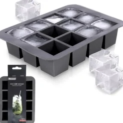 Isformar-Iskubsform - Silikon - 19,5x14x4 cm - Flexibel - 12 kuber - Diskmaskinvänlig