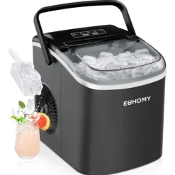 Ismaskin - EUHOMY - Svart - 12 kg/24 h - Självrengörande - Bärhandtag