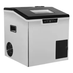 Ismaskin - 2‑i‑1 Iskross & Isbitsmaskin - 150–180 W - Automatisk rengöring - Luftkyld - LCD‑display - Silver