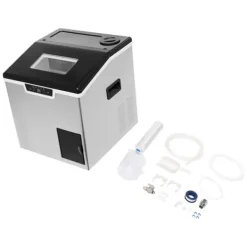 Ismaskin - 2‑i‑1 Iskross & Isbitsmaskin - 150–180 W - Automatisk rengöring - Luftkyld - LCD‑display - Silver