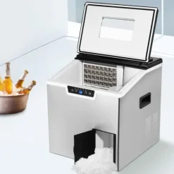 Ismaskin - 2‑i‑1 Iskross & Isbitsmaskin - 150–180 W - Automatisk rengöring - Luftkyld - LCD‑display - Silver