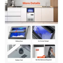 Ismaskiner-Ismaskin, 36 isbitar, 36x43x75,5 cm, rostfritt stål