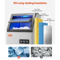 Ismaskiner-Ismaskin, 36 isbitar, 36x43x75,5 cm, rostfritt stål