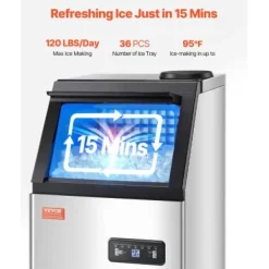 Ismaskiner-Ismaskin, 36 isbitar, 36x43x75,5 cm, rostfritt stål