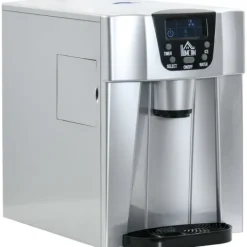 Ismaskiner-Ismaskin 12 kg/24 h, 9 isbitar på 6–10 min, 2 L tank, LCD, silver