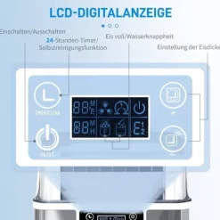 Ismaskiner-Ismaskin 20 kg/24 h, 2,3 L, 3,2 L tank, auto-rengöring, rostfritt, 25,2×36×37,1 cm