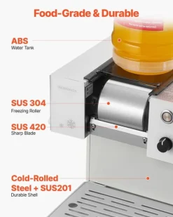 Ismaskiner-Ismaskin - Nugget/Snöflingeis - Kapacitet 40 kg/dygn - Vattentank 1,8 l - Snabbkylning 90 s - Rostfri konstruktion