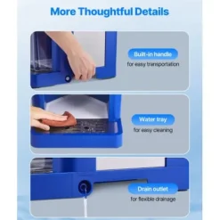 Ismaskiner-Ismaskin, 38x29,5x52 cm, Blå, Rostfria stålblad