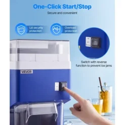 Ismaskiner-Ismaskin, 38x29,5x52 cm, Blå, Rostfria stålblad