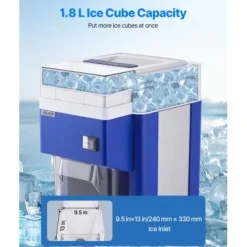 Ismaskiner-Ismaskin, 38x29,5x52 cm, Blå, Rostfria stålblad